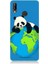 Huawei P20 Lite Uyumlu Yorgun Panda ve Dünya Desenli Silikon Kılıf 1