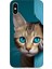 Apple iPhone x Uyumlu Mavi Gözlü Masum Kedi Desenli Silikon Kılıf 1