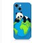Apple iPhone 15 Uyumlu Yorgun Panda ve Dünya Desenli Silikon Kılıf 1