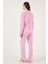 Çizgili Rahat Kesim Bol Paça Pijama Takımı Bayan Pijama Takımı 6110014 5