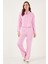 Çizgili Rahat Kesim Bol Paça Pijama Takımı Bayan Pijama Takımı 6110014 6