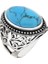 Erkek Yüzük Gümüş 925 Ayar Turkuaz Taşlı 1