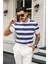 Erkek Polo Yaka Çizgili Triko T-Shirt 1