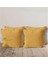 4'lü Kadife Dokulu Kırlent Kılıfı Sarı 1