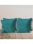 4'lü Kadife Dokulu Kırlent Kılıfı Turkuaz 1