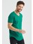 Erkek Kırmızı Oval Etek Geniş Yaka %100 Pamuk Kısa Kollu T-Shirt 1