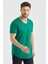 Erkek Kırmızı Oval Etek Geniş Yaka %100 Pamuk Kısa Kollu T-Shirt 2