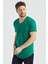 Erkek Kırmızı Oval Etek Geniş Yaka %100 Pamuk Kısa Kollu T-Shirt 3