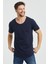 Erkek Kırmızı Oval Etek Geniş Yaka %100 Pamuk Kısa Kollu T-Shirt 1