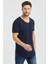 Erkek Kırmızı Oval Etek Geniş Yaka %100 Pamuk Kısa Kollu T-Shirt 2