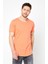 Erkek Kırmızı Oval Etek Geniş Yaka %100 Pamuk Kısa Kollu T-Shirt 1