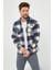 Erkek Slim Fit Uzun Kollu Çift Cepli Ekoseli Oduncu Gömlek 1