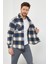 Erkek Slim Fit Uzun Kollu Çift Cepli Ekoseli Oduncu Gömlek 4