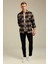 Erkek Slim Fit Uzun Kollu Çift Cepli Ekoseli Oduncu Gömlek 2