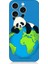 Apple iPhone 15 Pro Uyumlu Yorgun Panda ve Dünya Desenli Silikon Kılıf 1