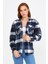 Kadın Fıstık Yeşili Oversize Uzun Kollu Tek Cepli Ekoseli Oduncu GÖMLEK-KKKODG001R500S 5