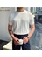 Beyaz Erkek Yuvarlak Yaka Örme T-Shirt 1