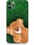 Apple iPhone 11 Pro Max Uyumlu Sevimli Kahverengi Ayı Desenli Silikon Kılıf 1