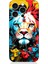 Apple iPhone 15 Pro Max Uyumlu Renli Boyalı Aslan Yüzü Desenli Silikon Kılıf 1