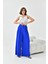 Kadın Lastikli Pleli Pantolon Saks Mavi 30762 1