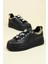 Taşlı Sneakers Siyah 1