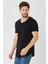 Erkek Kırmızı Oval Etek Geniş Yaka %100 Pamuk Kısa Kollu T-Shirt 4