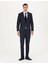 Erkek Lacivert Ekose Ekstra Slim Fit Yün Karışımlı Takım Elbise 50272766-VR033 1