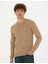 Erkek Camel Melanj Slim Fit Bisiklet Yaka Basic Triko Kazak 50270179-VR122 3