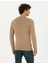 Erkek Camel Melanj Slim Fit Bisiklet Yaka Basic Triko Kazak 50270179-VR122 5