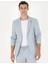 Erkek Açık Mavi Ekstra Slim Fit Keten Karışımlı Takım Elbise 50267644-VR003 4