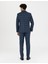 Erkek %100 Yün Ekose Lacivert Ekstra Slim Fit Takım Elbise 50273458-VR033 5