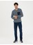 Erkek Lacivert Slim Fit Bisiklet Yaka Triko Kazak 50260316-VR033 4