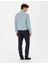 Erkek Lacivert Slim Fit Çizgili Kanvas Pantolon 50278468-VR033 4