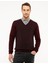 Pierre Cardin Erkek Bordo Slim Fit V Yaka Triko Kazak 50210748-VR014 2