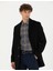 Erkek Siyah Yün Karışımlı Ekstra Slim Fit Kaşe Kaban 50270887-VR046 3