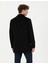 Erkek Siyah Yün Karışımlı Ekstra Slim Fit Kaşe Kaban 50270887-VR046 5