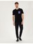 Erkek Siyah Slim Fit Baskılı Bisiklet Yaka Tişört 50262615-VR046 4