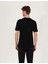 Erkek Siyah Slim Fit Baskılı Bisiklet Yaka Tişört 50262615-VR046 5