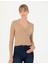 Kadın Bej Ex Slim Fit V Yaka Kazak 50276221-VR011 3