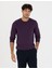 Erkek Mor Slim Fit Bisiklet Yaka Basic Triko Kazak 50270179-Vr038 3