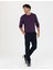 Erkek Mor Slim Fit Bisiklet Yaka Basic Triko Kazak 50270179-Vr038 4
