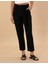 Kadın Siyah Carrot Fit Keten Pantolon 50263920-VR046 2