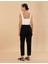Kadın Siyah Carrot Fit Keten Pantolon 50263920-VR046 4
