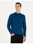Erkek İndigo Regular Fit Bato Yaka Yün Karışımlı Basic Triko Kazak 50270049-VR106 1
