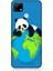 Realme C25 Uyumlu Yorgun Panda ve Dünya Desenli Silikon Kılıf 1
