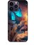 Apple iPhone 14 Pro Max Kılıf Caliburn 4 Mavi Kelebek Silikon Kılıf 1