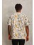 Unisex Oversize Baskılı Bisiklet Yaka T-Shirt - Gri 2