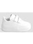 Günlük Unisex Çocuk Şeritli Beyaz Sneaker Cırtlı Hafif Rahat Spor Ayakkabı 2