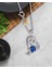 Diamond Serisi Safir Tektaş Okyanus Kalbi Stylish Gümüş Kadın Kolye 4