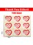 Kalp Desenli Teşekkür Etiketi - Thank You Sticker Yapışkanlı Kırmızı 30X40MM 100 Adet 2